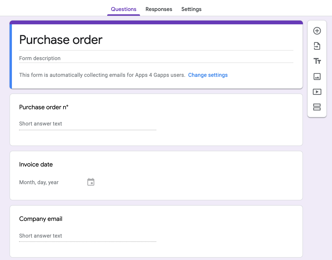 Form generators. Google forms. Js response from form.